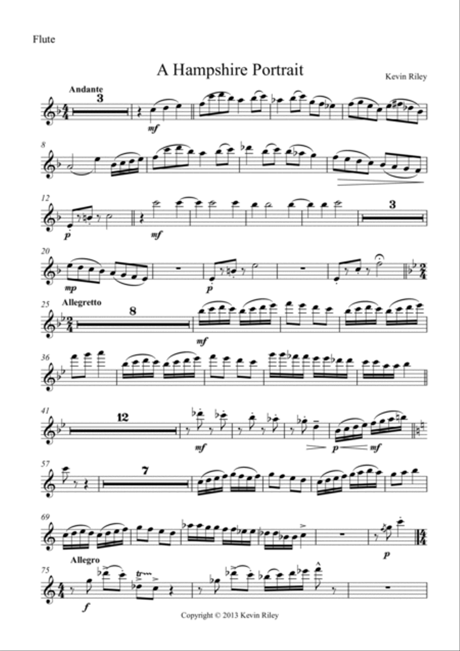 A Hampshire Portrait Woodwind Quartet scores gallery preview page 6