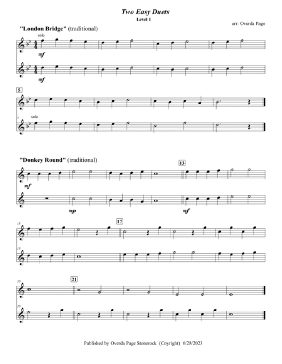Six Easy Pieces Flute Duet scores gallery preview page 2