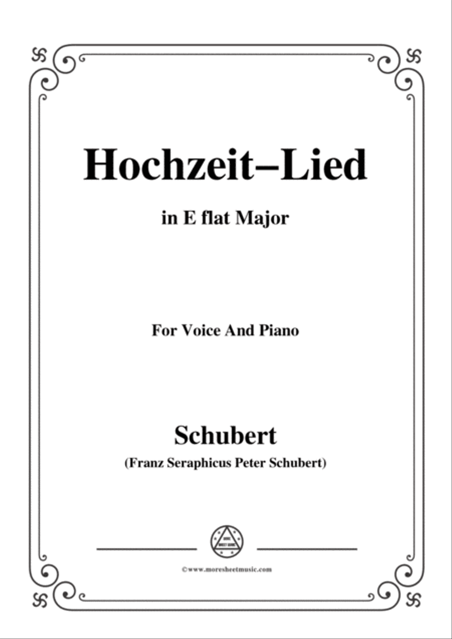 Schubert-Hochzeit-Lied,in E flat Major,for Voice&Piano Voice scores gallery preview page 1