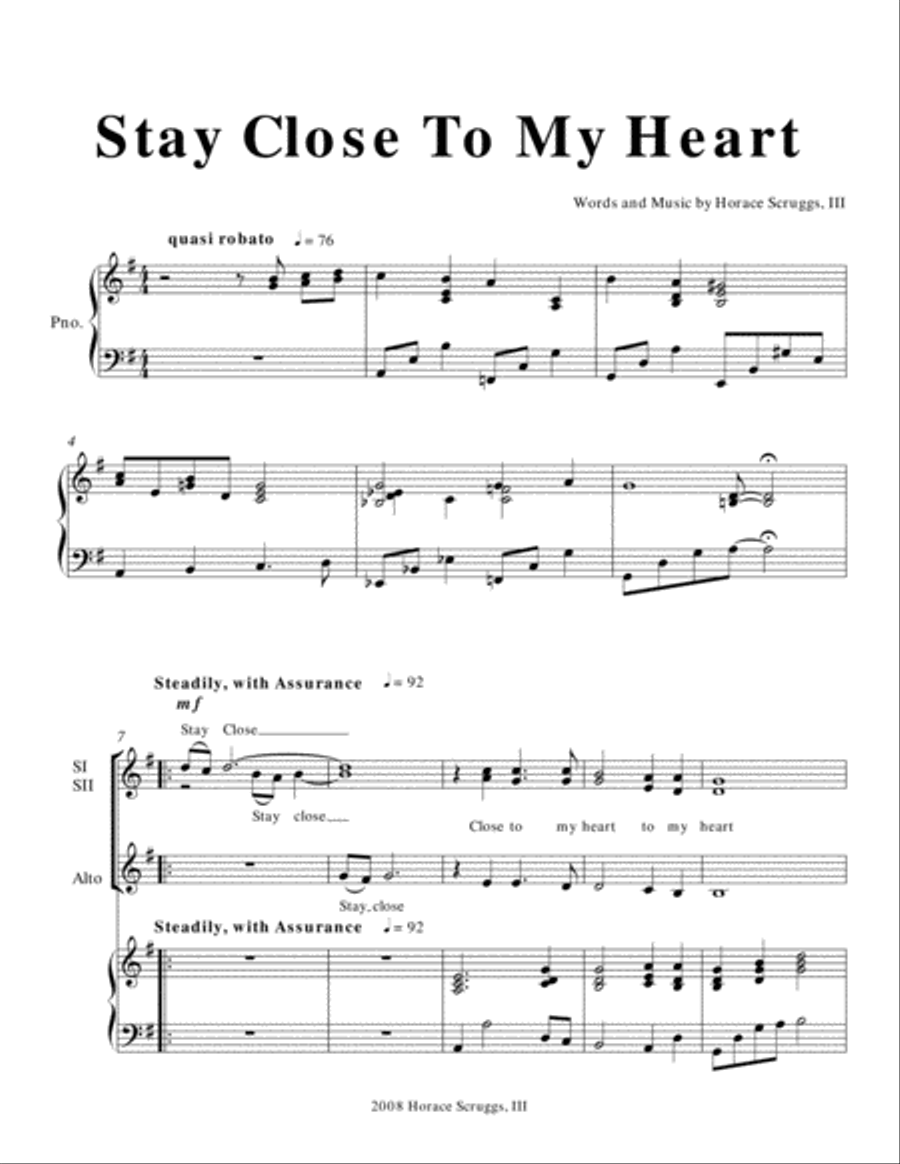 Stay Close To My Heart Choir scores gallery preview page 2