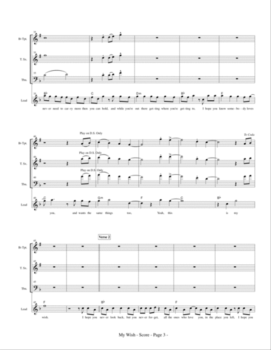 My Wish My Wish Small Ensemble scores gallery preview page 5