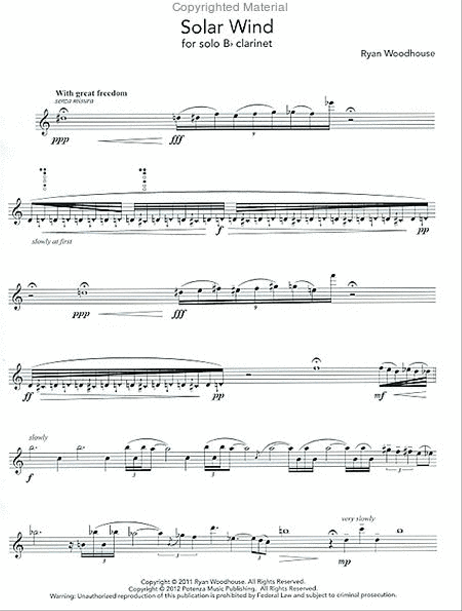Solar Wind Clarinet Solo scores gallery preview page 2