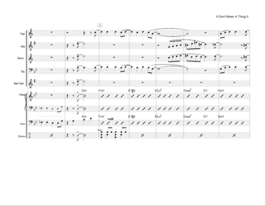 It Don't Mean A Thing (If It Ain't Got That Swing) Jazz Ensemble scores gallery preview page 5