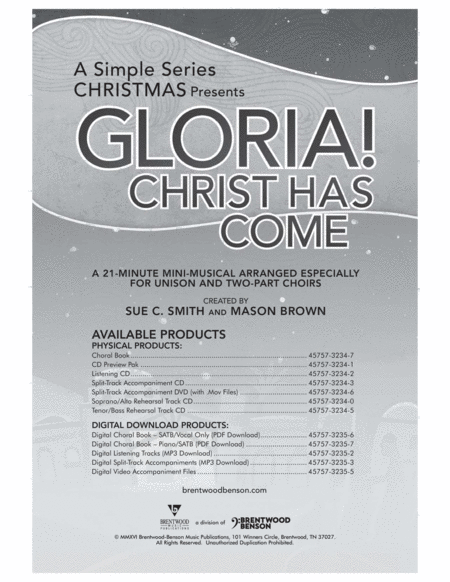 Gloria! Christ Has Come (Accompaniment CD) image number null