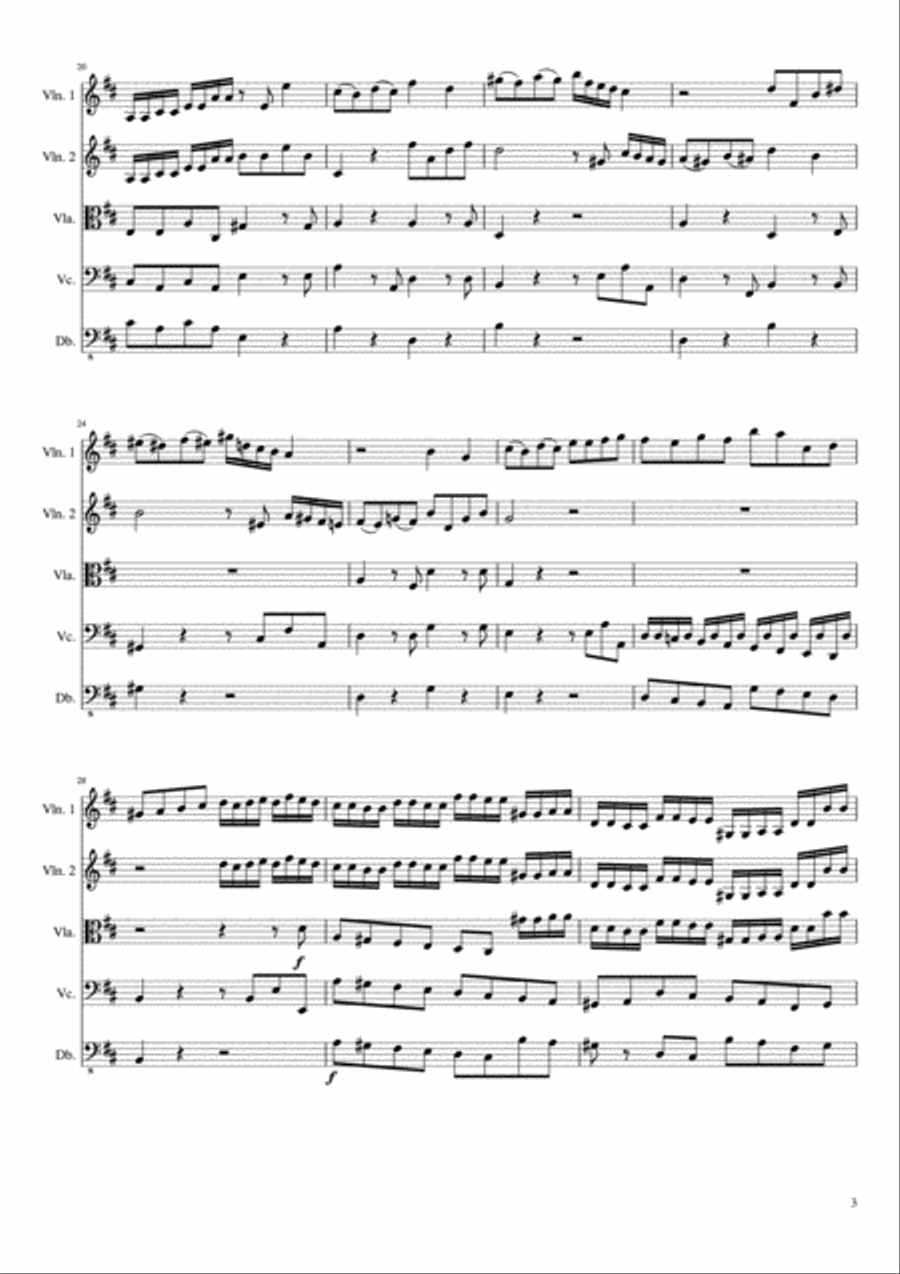 Brandenburg Concerto No. 5, Movement 1 String Orchestra scores gallery preview page 4