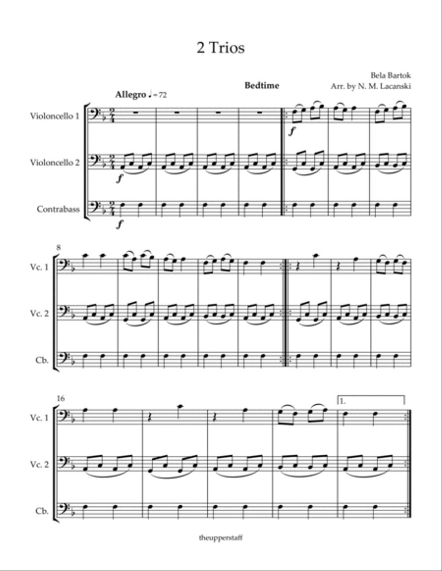 2 Trios Bedtime Menuetto String Trio scores gallery preview page 2