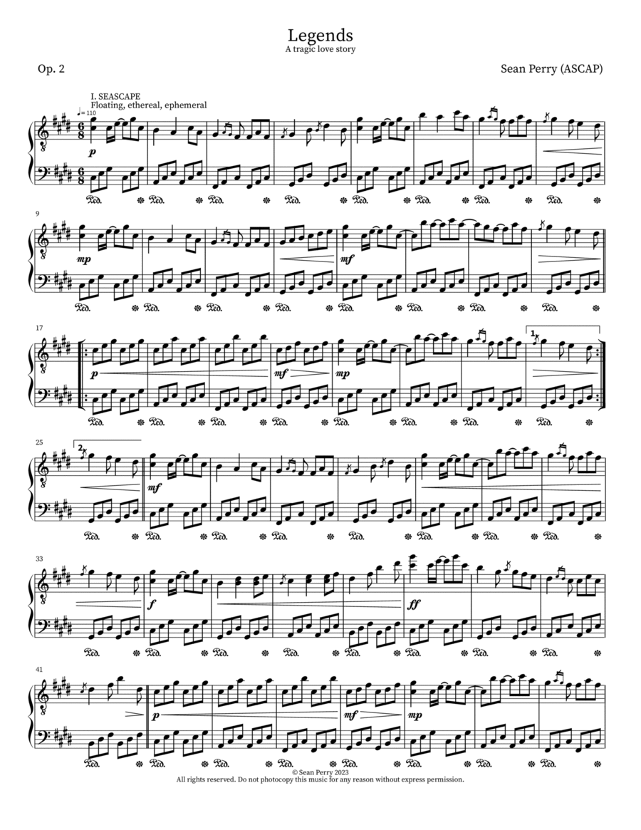 Legends Piano Solo scores gallery preview page 1