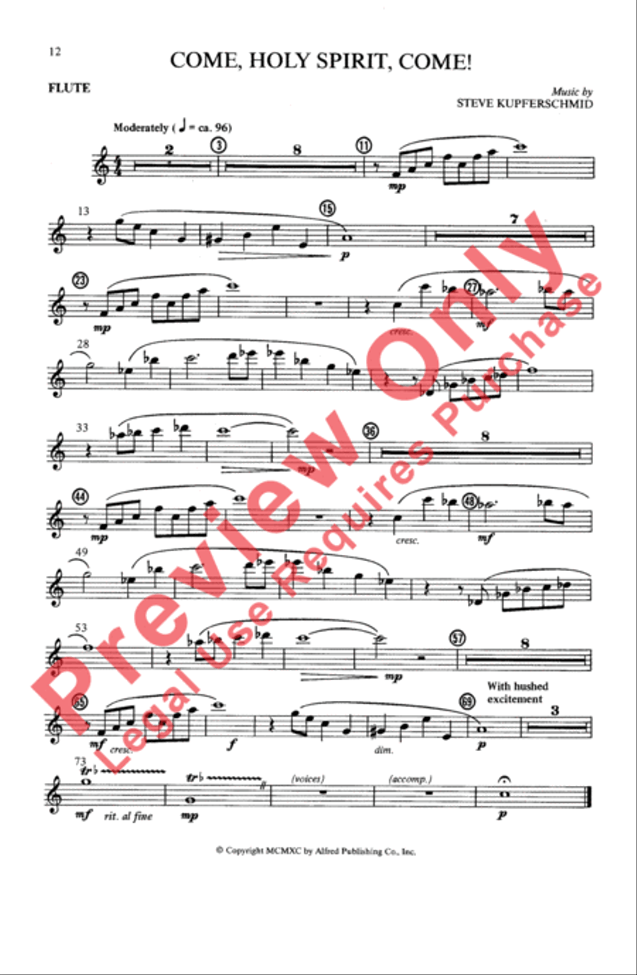 Come, Holy Spirit, Come Come, Holy Spirit, Come 4-Part scores gallery preview page 12