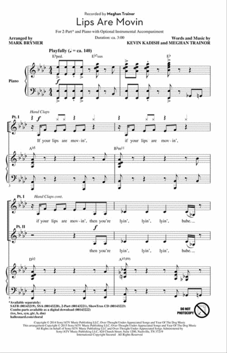 <br>Sheet music extract