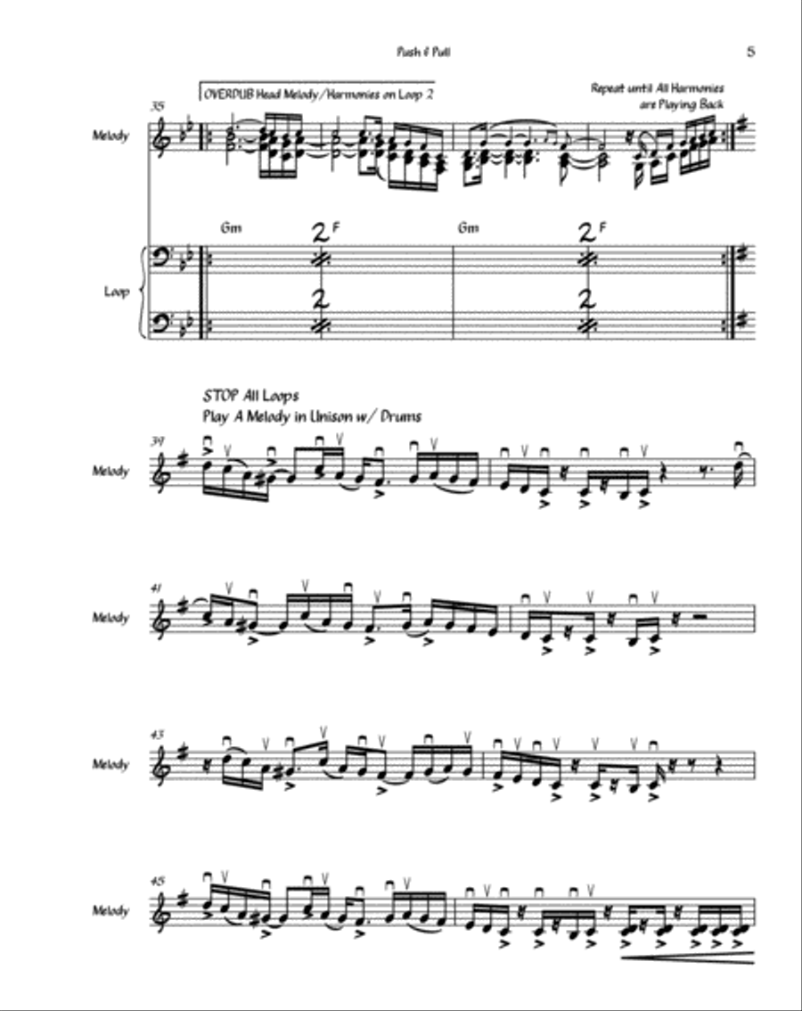 Push & Pull by The Khromatiks, for Electric Violin & Loop Station Violin Solo scores gallery preview page 5