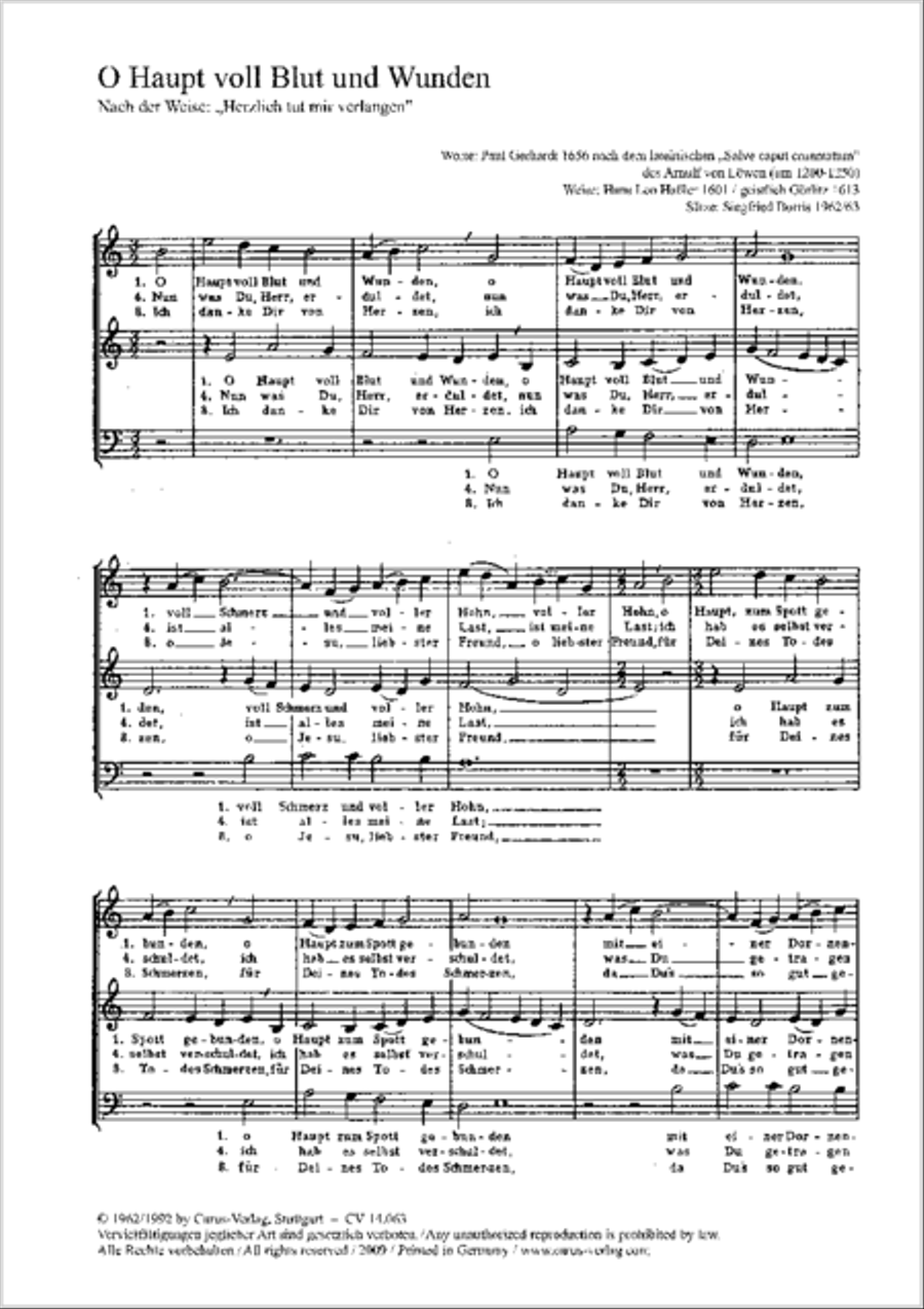 O sacred head, sore wounded (O Haupt voll Blut und Wunden) SA scores gallery preview page 6