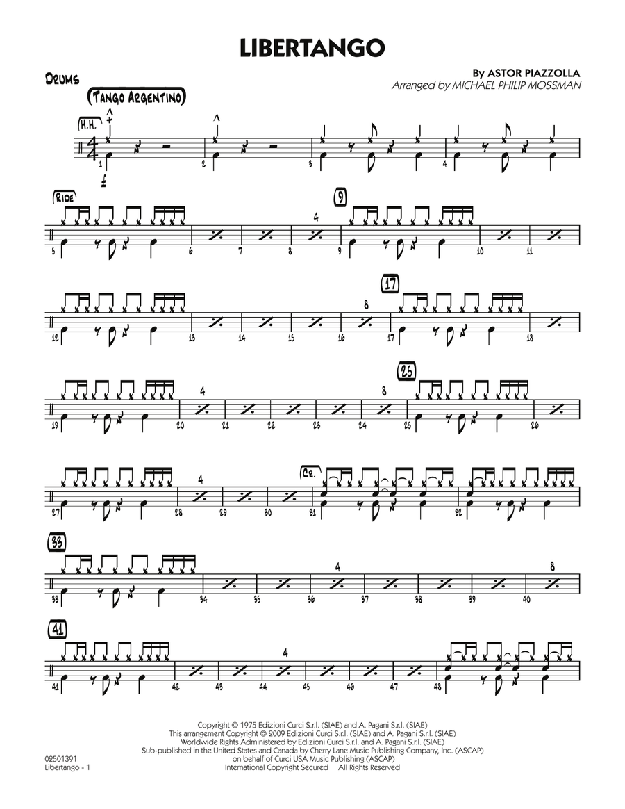 Libertango - Drums Jazz Ensemble scores gallery preview page 1