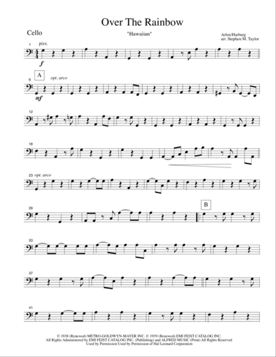 Over The Rainbow (from The Wizard Of Oz) String Quartet scores gallery preview page 1