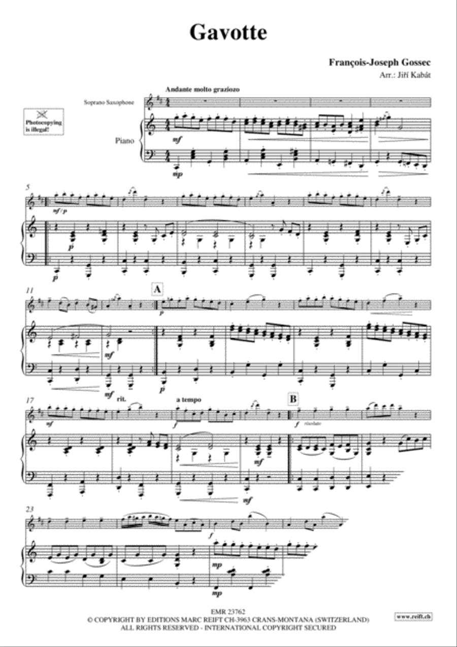 Gavotte Gavotte Soprano Saxophone scores gallery preview page 3