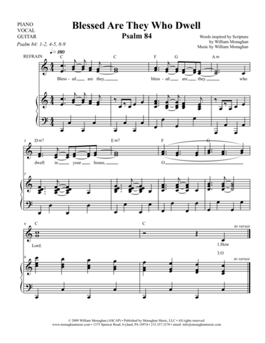 Blessed are They Who Dwell in the House of the Lord (Psalm 84) Small Ensemble scores gallery preview page 1