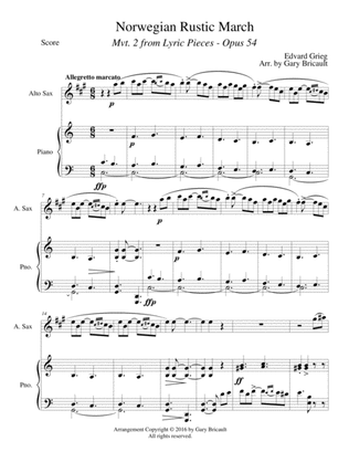 Norwegian Rustic March - Mvt. 2 from Lyric Pieces - Opus 54
