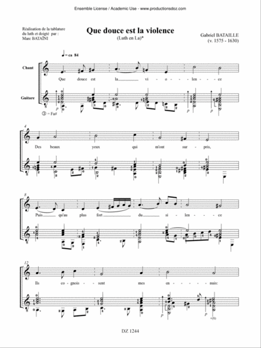 Airs de cour, vol. 2 Classical Guitar scores gallery preview page 6