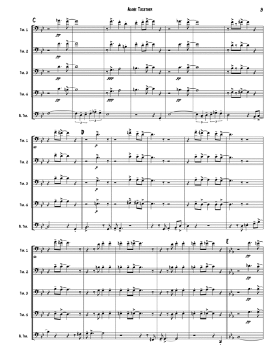 Alone Together Brass Quintet scores gallery preview page 3
