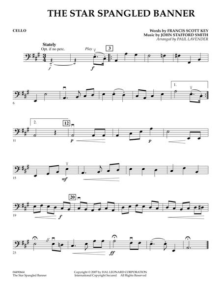 Star Spangled Banner - Cello