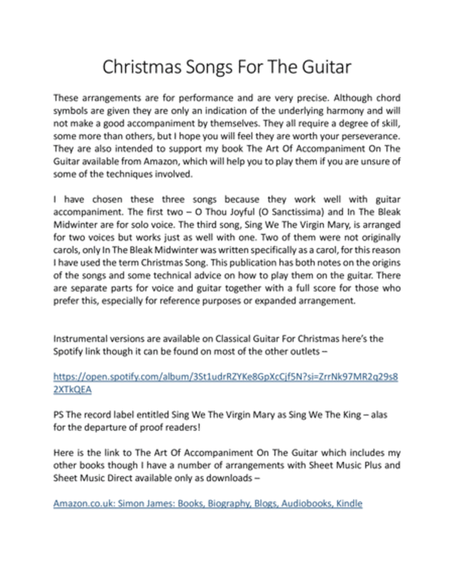 3 Songs For Christmas - O Thou Joyful, In The Bleak Midwinter, Sing We The Virgin Mary image number null