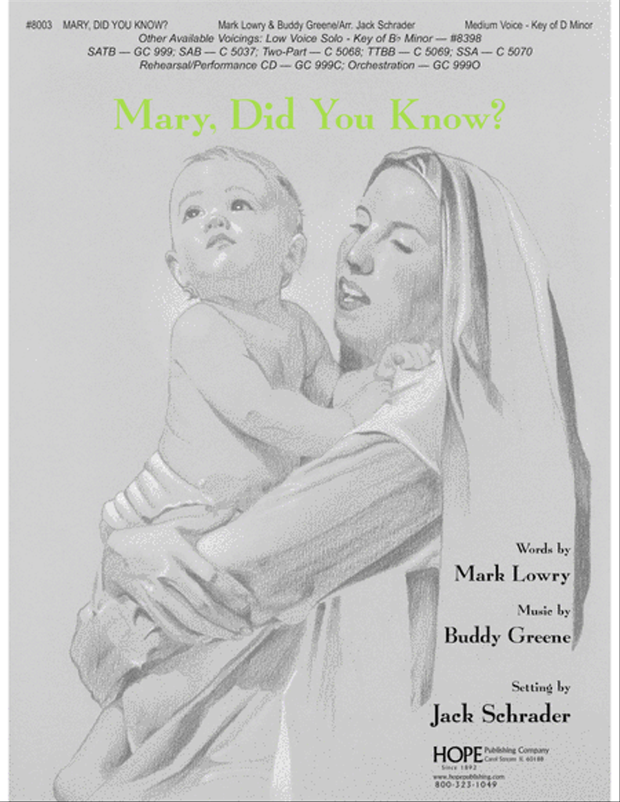 Book cover for Mary, Did You Know? Solo