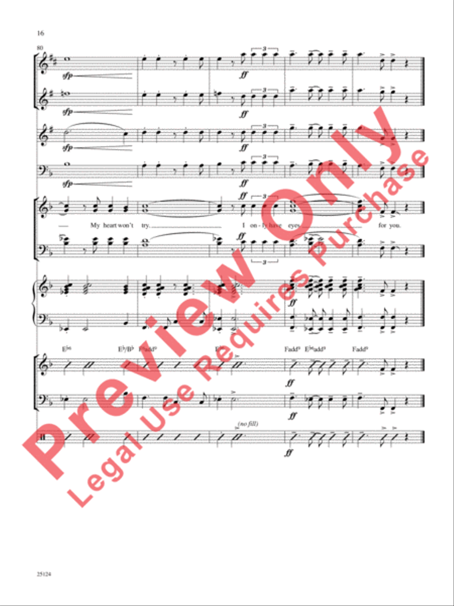 I Only Have Eyes for You / The More I See You Choir scores gallery preview page 17