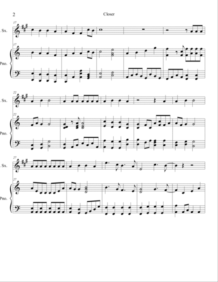 Closer Baritone Saxophone scores gallery preview page 2