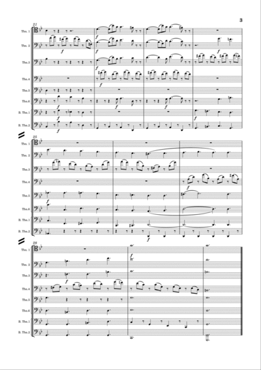 Lacrimosa (from Requiem in D minor, K. 626) for Trombone Choir Large Ensemble scores gallery preview page 4