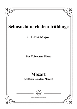 Mozart-Sehnsucht nach dem frühlinge,in D flat Major,for Voice and Piano