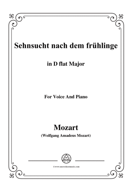 Mozart-Sehnsucht nach dem frühlinge,in D flat Major,for Voice and Piano image number null
