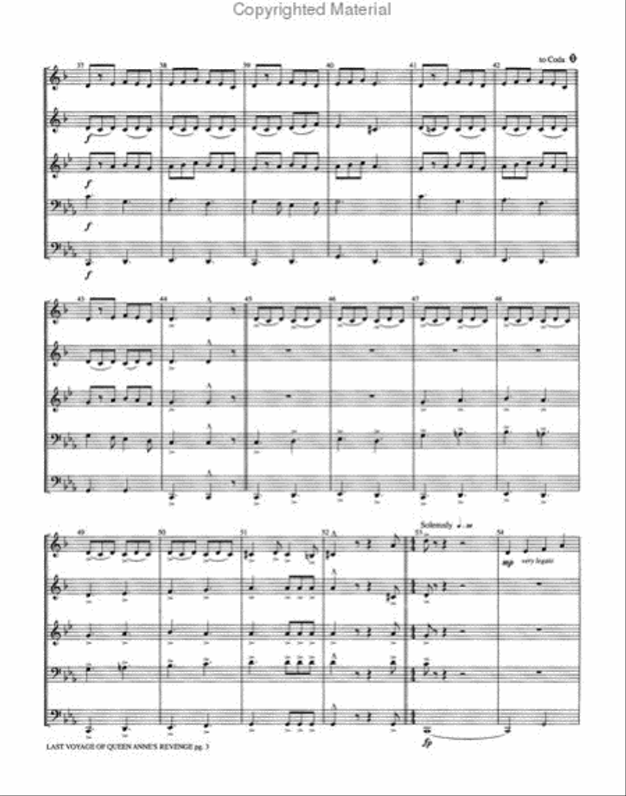 Last Voyage of Queen Anne's Revenge Brass Quintet scores gallery preview page 3