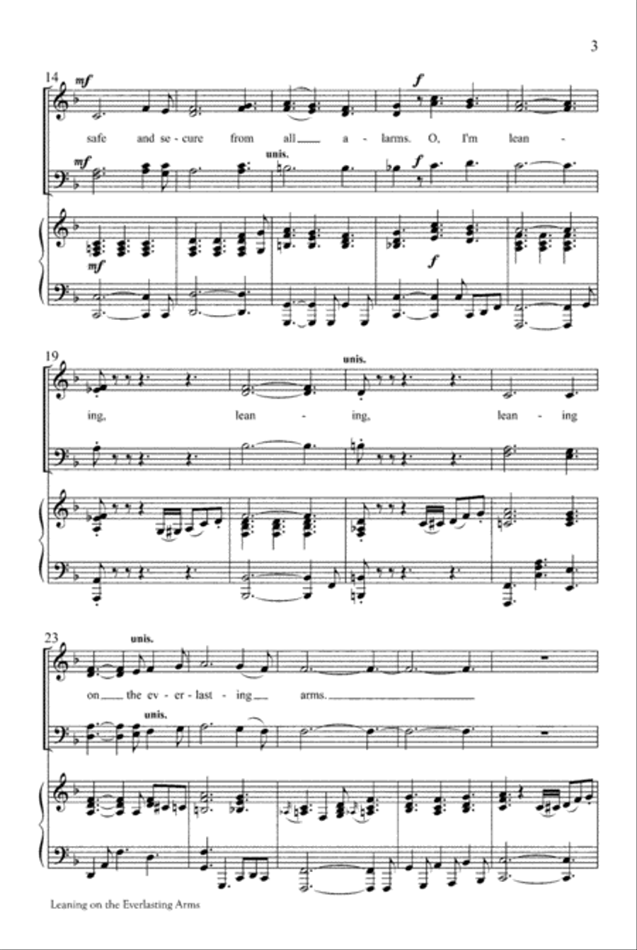 Leaning on the Everlasting Arms 4-Part scores gallery preview page 3