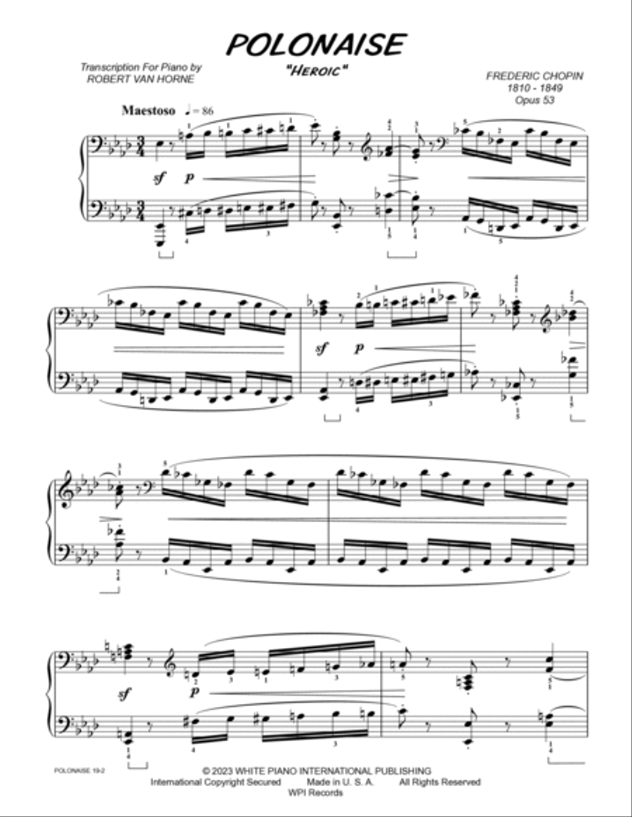 Chopin A-Flat Polonaise Opus 53 A-Flat Major "Heroic" image number null