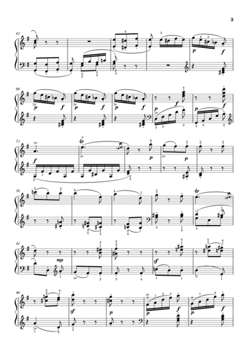 Mozart - Piano Sonata No.5 in G major, K.283 3rd Mov Presto - Original With Fingered For Piano Solo image number null