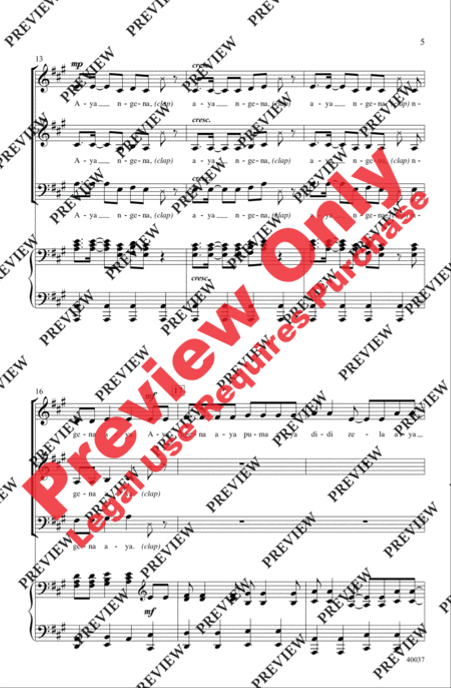 Aya Ngena 4-Part scores gallery preview page 5