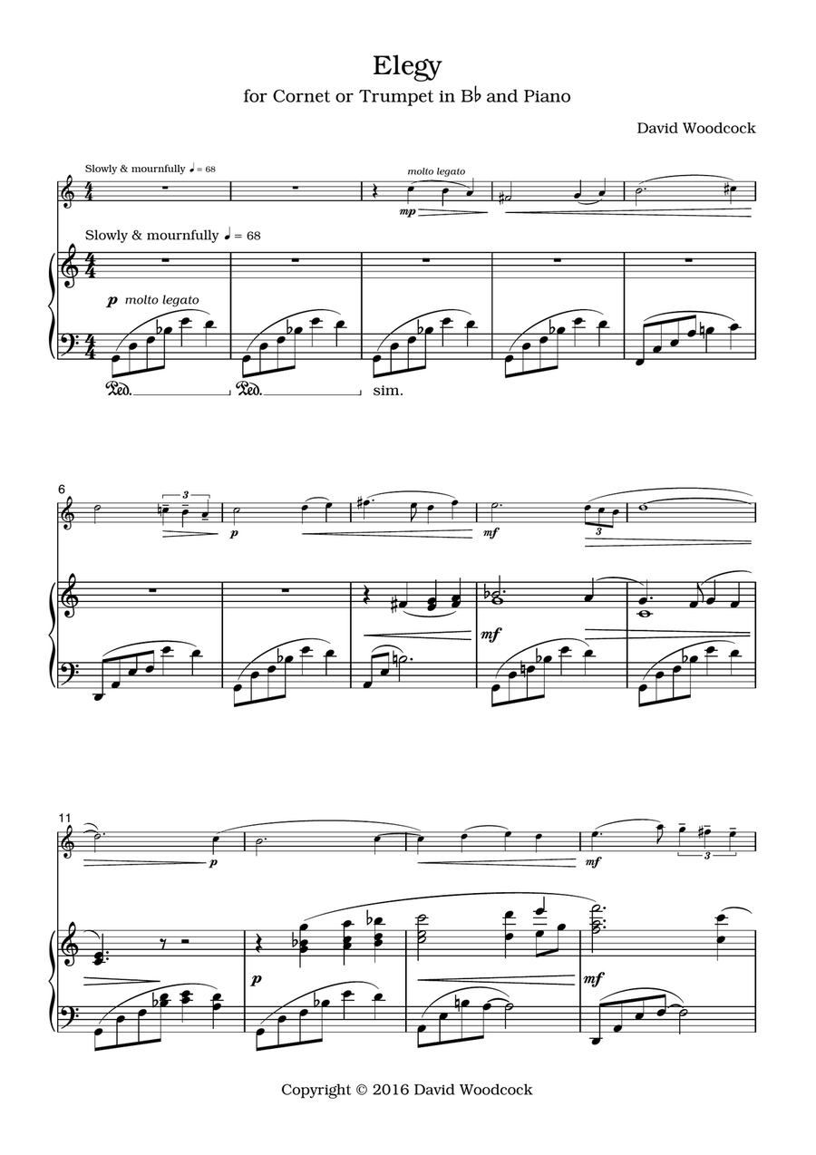 Elegy - A4 Trumpet Solo scores gallery preview page 2