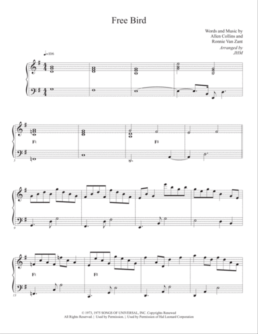 Free Bird Harp scores gallery preview page 2
