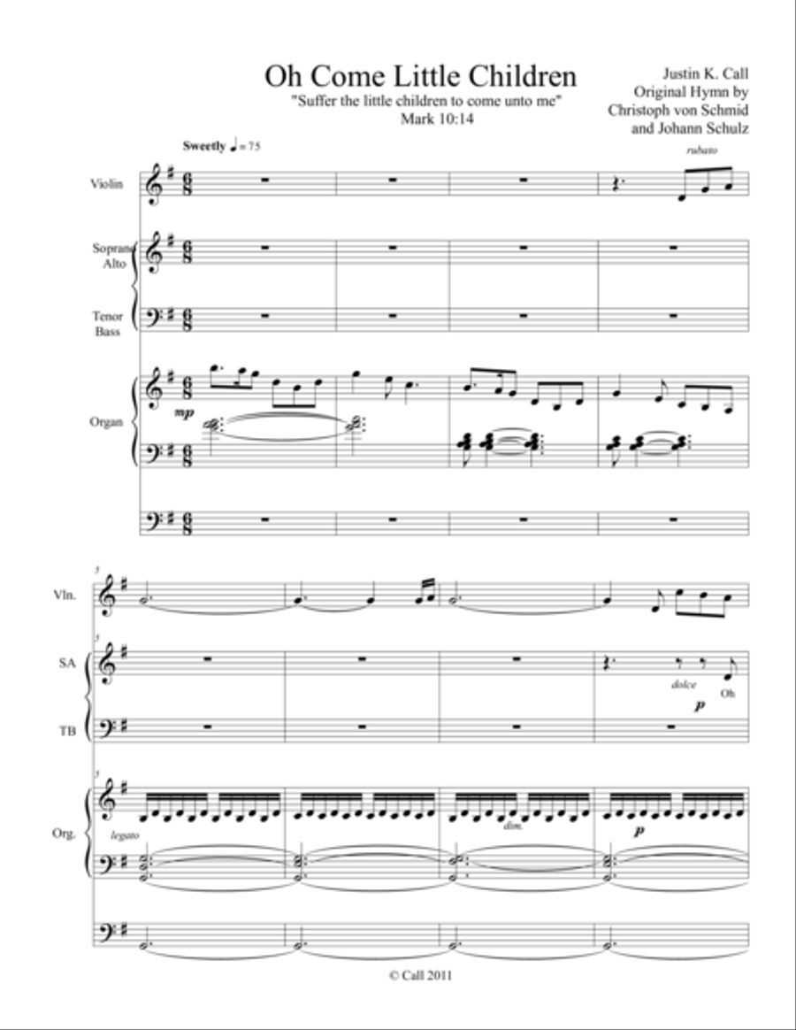Oh Come Little Children Oh Come Little Children 4-Part scores gallery preview page 1