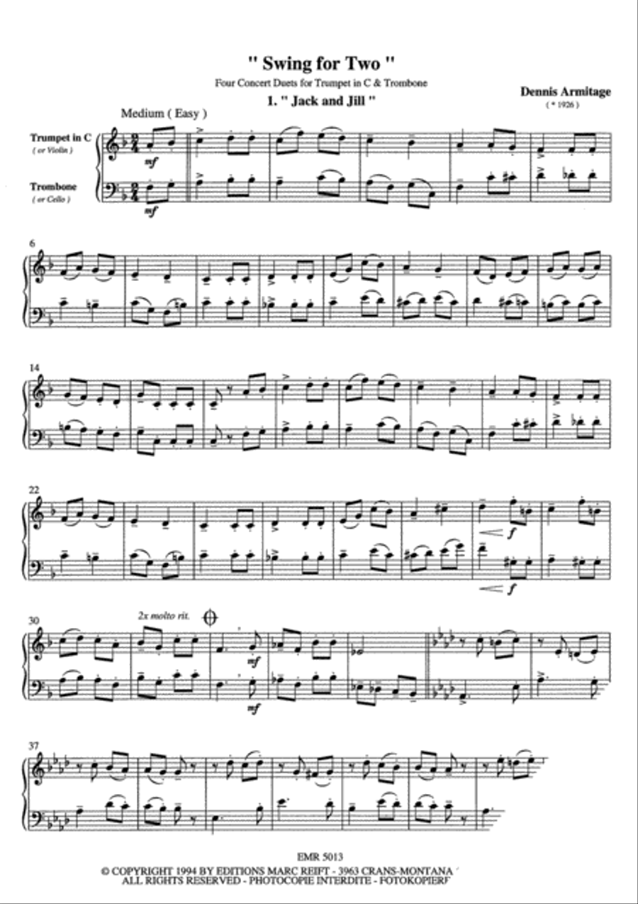 Swing for Two Swing for Two Brass Ensemble scores gallery preview page 3