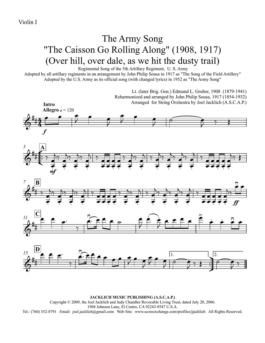 The Army Song (The Caisson Song) image number null