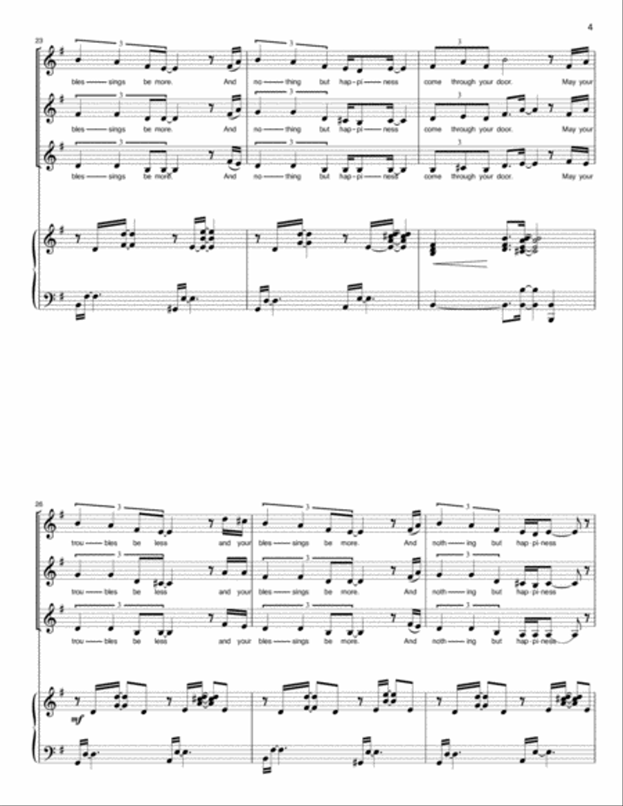 May Green be the grass (A Celtic Blessing) 3-Part scores gallery preview page 6
