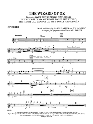 Book cover for The Wizard of Oz (Medley): Piccolo