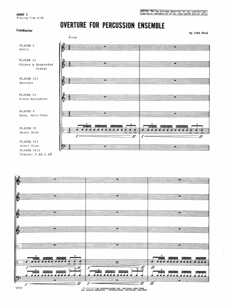 Overture For Percussion Ensemble - Full Score