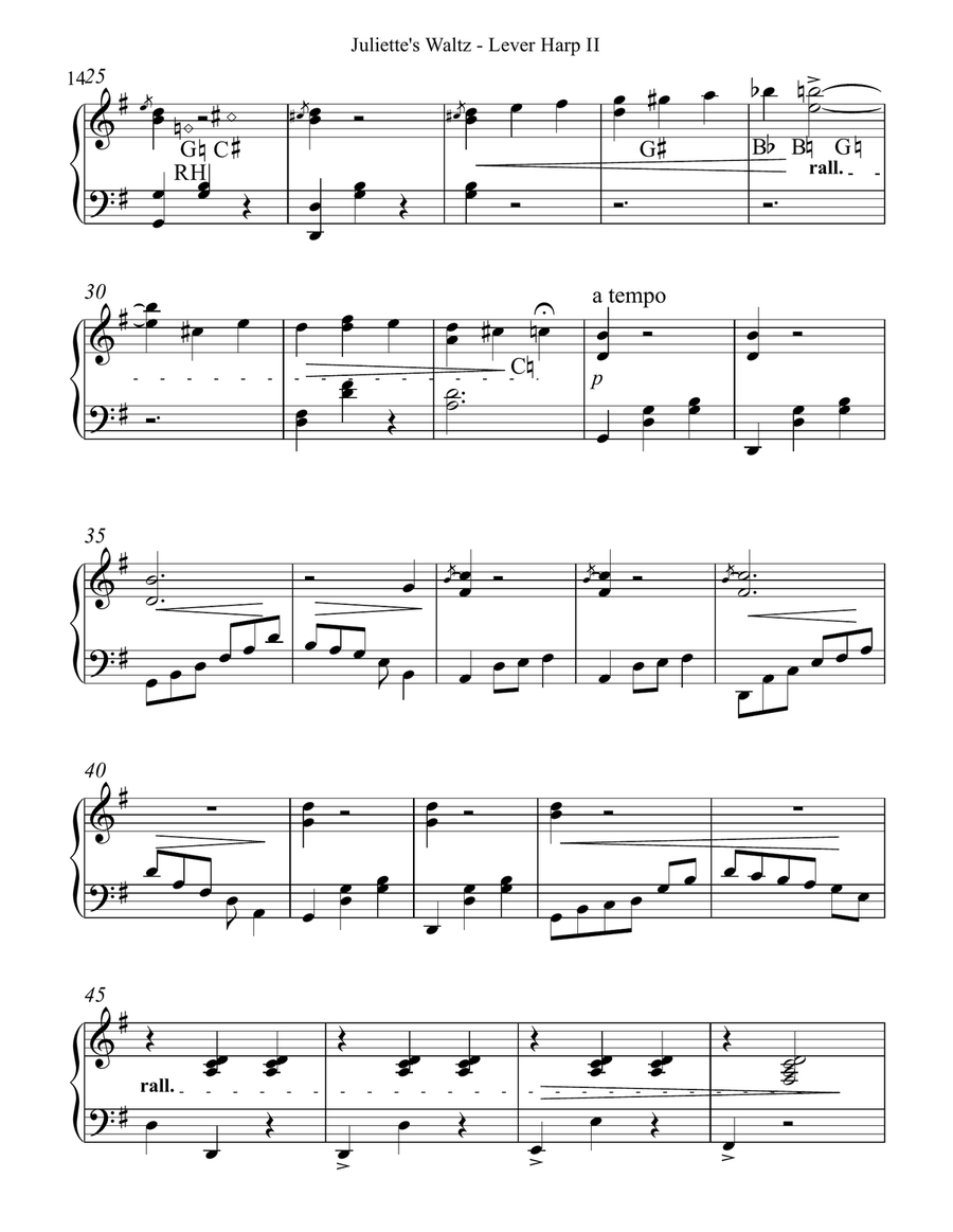 Juliette's Waltz - Lever Harp II Celtic Harp scores gallery preview page 3