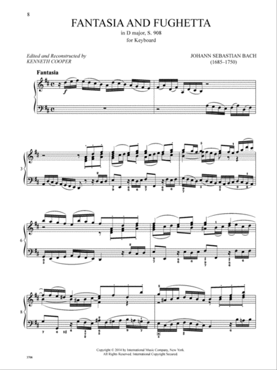 Fantasia And Fughetta In D Major, S. 908 Piano Solo scores gallery preview page 2
