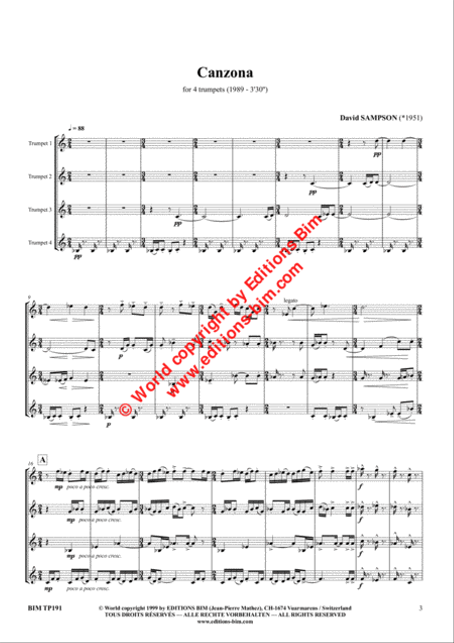 Canzona Canzona Trumpet scores gallery preview page 2