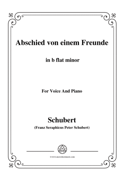 Schubert-Abschied von einem Freunde,in b flat minor,for Voice&Piano image number null