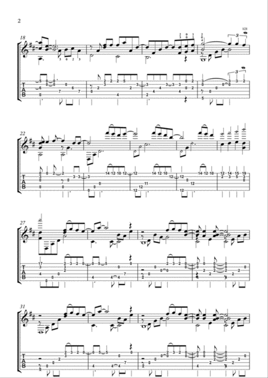Wonderful Tonight Guitar Tablature scores gallery preview page 2