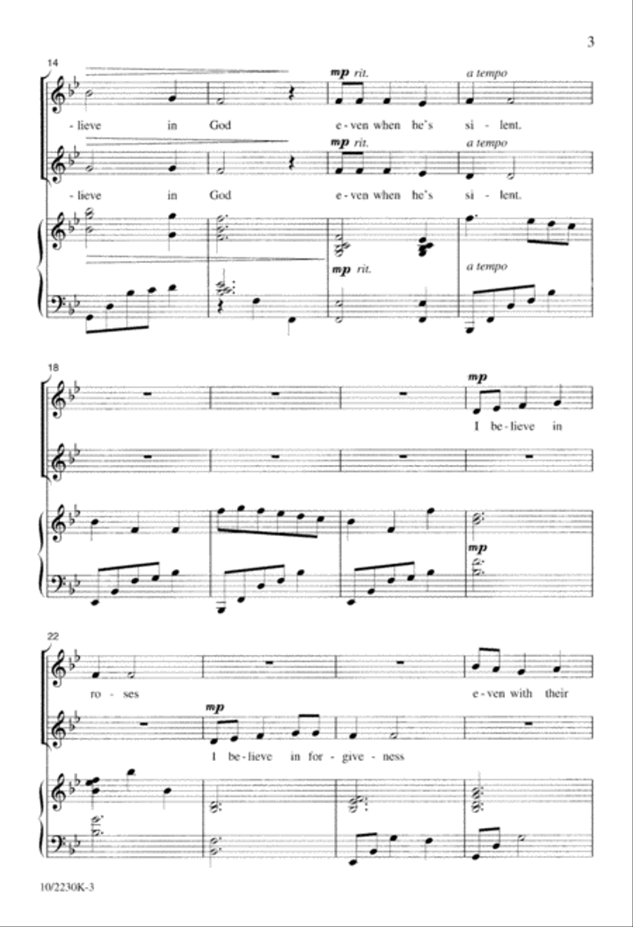 I Believe in God I Believe in God 2-Part scores gallery preview page 4
