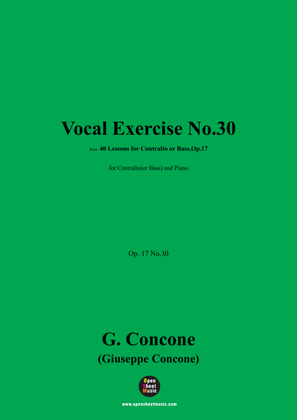 G. Concone-Vocal Exercise No.30,for Contralto(or Bass) and Piano